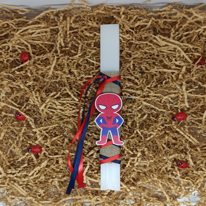 Πασχαλινή χειροποίητη αρωματική λαμπάδα ''Spiderman'' (HC1181) 