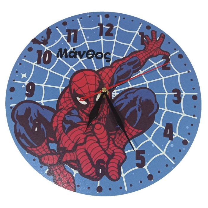 Χειροποίητο διακοσμητικό ρολόι ''Spiderman'' (HC1223)