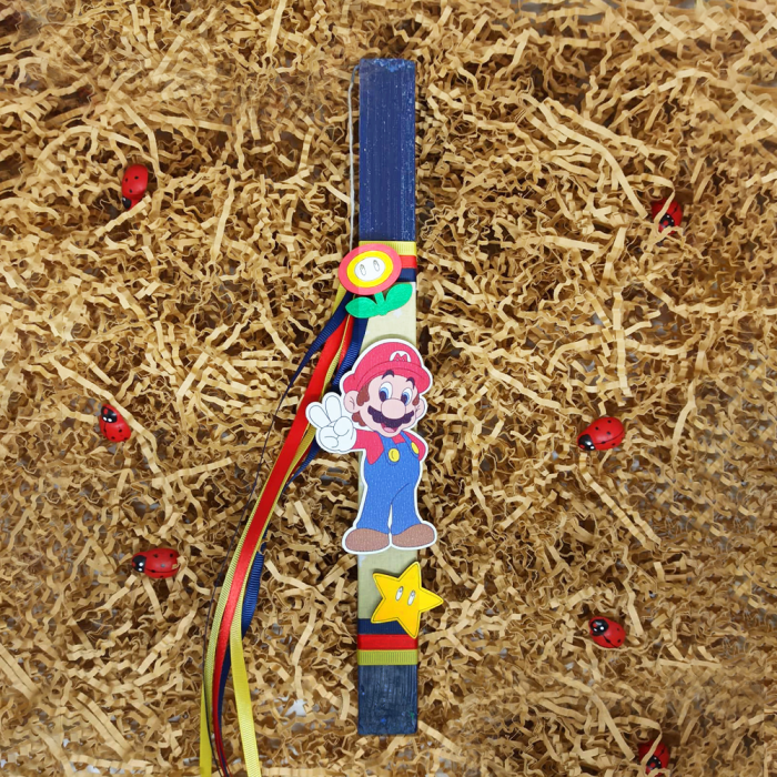 Πασχαλινή χειροποίητη αρωματική λαμπάδα ''Super Mario'' (HC1179) 